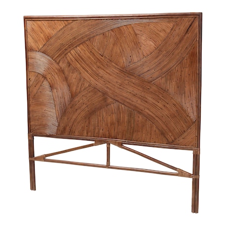 Bali & Pari Elettra Bohemian Dark Brown Rattan King Size Standalone Headboard 244-13655-ZORO